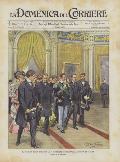 Il Conte Di Torino Inaugura वेनिस की वी अंतर्राष्ट्रीय कलात्मक प्रदर्शनी द्वारा Achille Beltrame