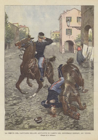 डेरी के जनरल गोइरन, कैप्टन बेलिनी एडजुटेंट की मृत्यु द्वारा Achille Beltrame