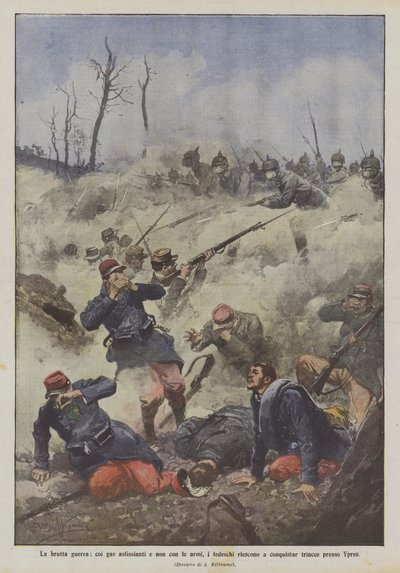 हथियारों और नहीं हथियारों के साथ नहीं, गैसों के साथ बुरा युद्ध, जर्मन Ypres में खाइयों को जीतने का प्रबंधन द्वारा अचिल बेल्ट्रैम