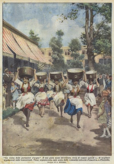 पानी वाहक की दौड़ द्वारा Achille Beltrame