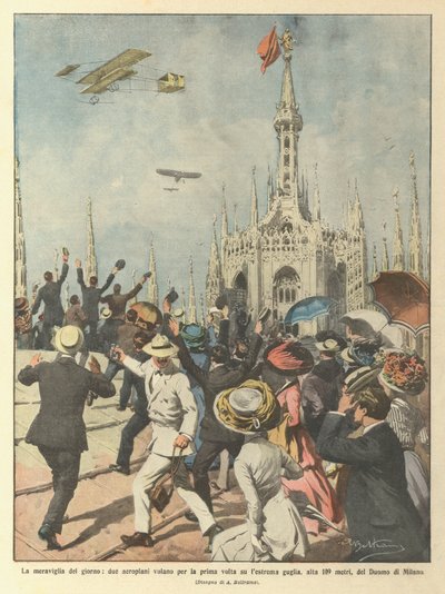 दिन का आश्चर्य, दो हवाई जहाज पहली बार चरम शिखर पर उड़ते हैं द्वारा Achille Beltrame
