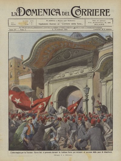 तुर्की के लिए लोरा ट्रागिका, एनवर bey अंतरंग करने के लिए उदात्त दरवाजे के सामने दिखा द्वारा अचिल बेल्ट्रैम