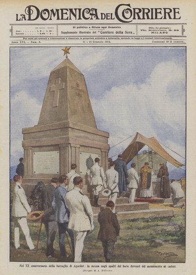 एजोर्डट की 20 वीं वर्षगांठ पर, स्मारक से पहले किले की छतों पर द्रव्यमान गिर गया द्वारा अचिल बेल्ट्रैम