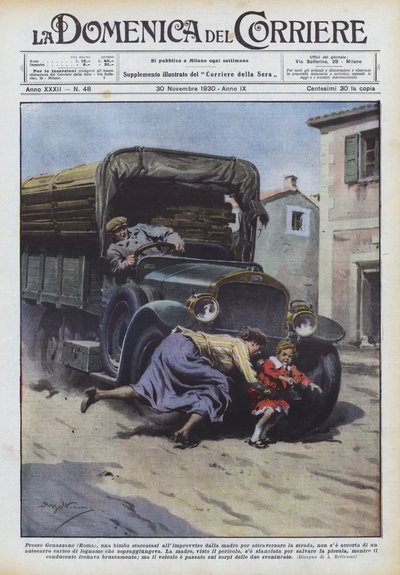 Genazzano (रोम) में, एक बच्चा अचानक अपनी मां से अलग हो गया द्वारा Achille Beltrame