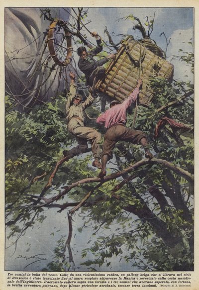 पवन की दया पर तीन आदमी द्वारा Achille Beltrame