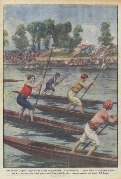 जर्मनी में महिलाओं द्वारा आयोजित एक जिज्ञासु रेगाटा द्वारा Achille Beltrame