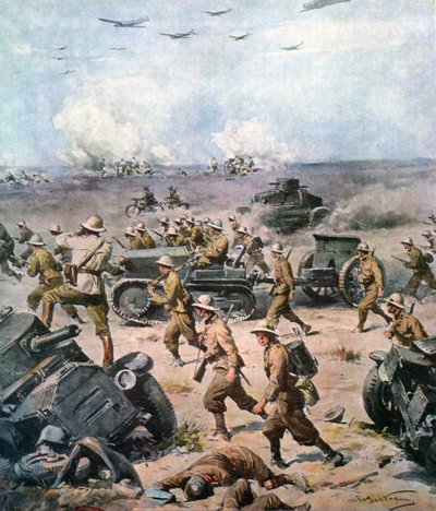 WWII-1940 उत्तर अफ्रीकी अभियान - मिस्र का इतालवी आक्रमण, ला डोमेनिका डेल कोरिएरे 22 सितंबर 1940 द्वारा अचिल बेल्ट्रैम