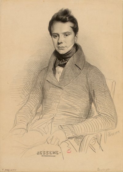 वायलिन वादक और संगीतकार एंटोनी बेसेम्स का चित्र 1806-1868, 1832। द्वारा अकिल देवेरिया