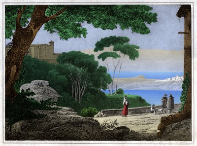 Lake Albano. (engraving, ca. 1820) द्वारा अकिल एटना माइकलॉन