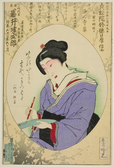 अभिनेता इवाई हंसिरो VIII का स्मारक चित्र द्वारा Adachi  Ginkō