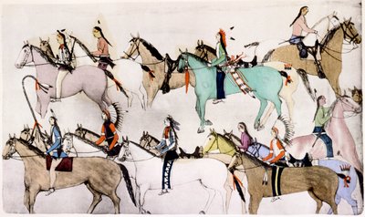 कस्टर लास्ट स्टैंड, 1876, c1900 में सिओक्स योद्धा द्वारा एडम बैड हार्ट बफ़ेलो