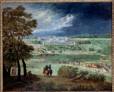 एडम वान डेर मेलेन (1632-1690) 1664-1665 सन द्वारा छतों के पुनर्निर्माण के दौरान ले चेटो नेफ डी सेंट-जर्मेन (सेंट जर्मेन एन ले) और उद्यान। 1.1x1.3 मीटर पेरिस, मुसी कार्नावलेट द्वारा एडम फ्रैंस वैन डेर म्यूलन
