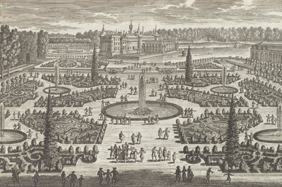 1680 के दशक, 1680 के दशक में चेंटिली में ऑरेंजरी का पैरेट्रे। द्वारा एडम पेरेल