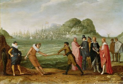25 अप्रैल 1607 को c.1615-30 पर जिब्राल्टर में स्पेनिश बेड़े पर डच की विजय का रूपक द्वारा एडम विलॉर्ट्स