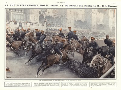 ओलंपिया, लंदन, 1914 में इंटरनेशनल हॉर्स शो में 18 वें हुसर्स द्वारा प्रदर्शित द्वारा एडिसन थॉमस मिलर