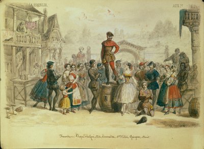 सी। पुगनी द्वारा बैले ला एस्मेराल्डा के लिए स्टेज डिजाइन, 1849 द्वारा एडोल्फ शारलेमेन