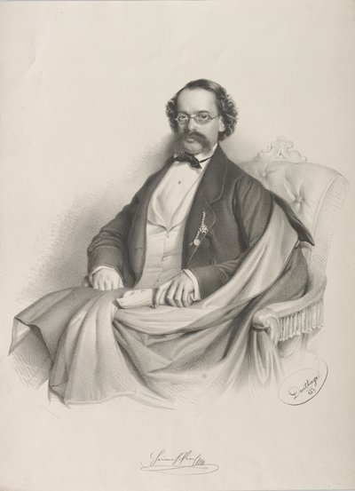 वायलिन वादक और संगीतकार हेनरिक प्रॉच का पोर्ट्रेट 1809-1878, 1857। द्वारा एडोल्फ दाउथगे