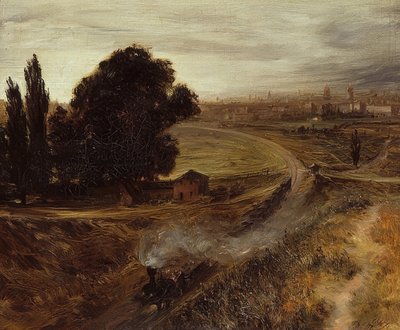 बर्लिन-पॉट्सडैम रेलवे। 1847 द्वारा एडॉल्फ मेंजेल