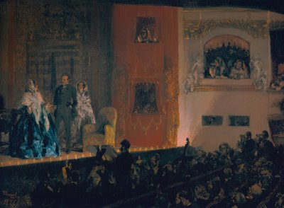 पेरिस में थिएट्रे डू जिमनेज़, 1856 द्वारा एडॉल्फ मेंजेल
