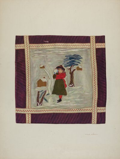 एप्लिक कवरलेट डिटेल, 1941। द्वारा एडॉल्फ ओपस्टेड