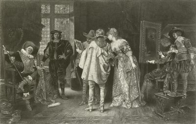 Rembrandt&39;s Studio (gravure) में पारखी द्वारा एडोल्फ अलेक्जेंड्रे लेस्लर