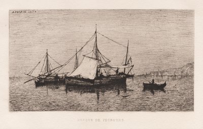 मत्स्य पालन BoatCoastal शिपिंग नाव इतालवी तट ..., 1874। द्वारा एडोल्फ अप्पियन