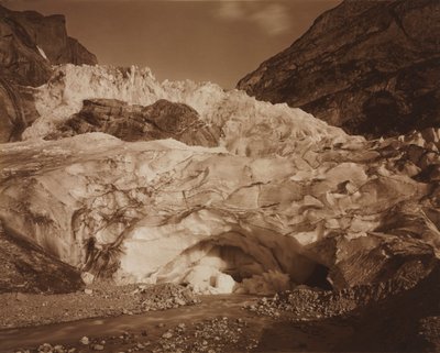 स्विट्जरलैंड। ग्रिंडेलवाल्ड, अपर ग्लेशियर, लुट्सचिन का स्रोत, 1875-1877। द्वारा आदोलपे ब्रौन