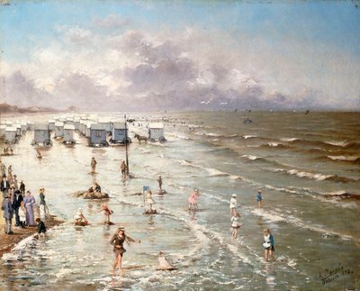 ओस्टेंड में समुद्र तट, 1892 द्वारा एडोल्फ जैकब्स
