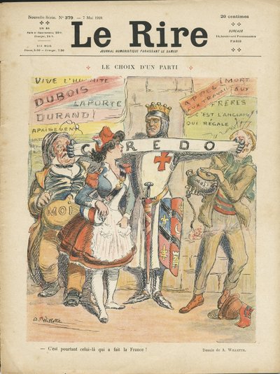 Le Rire, 07/05/10 के कवर के लिए Adolphe dit Willette (1857-1926) का चित्रण - पार्टी की पसंद - चुनाव - मैरिएन द्वारा एडोल्फ लियोन विलेट