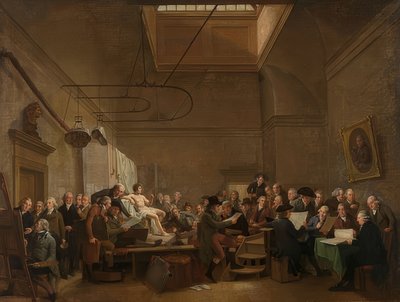 फेलिक्स मेरिटिस सोसायटी का ड्राइंग रूम। 1801 द्वारा एड्रियन डे लिली