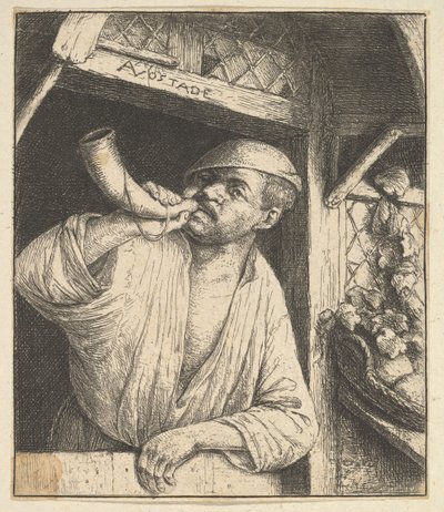 बेकर ब्लोइंग हॉर्न, 1610-85। द्वारा एड्रिएन जंज़। वैन ओस्टेड