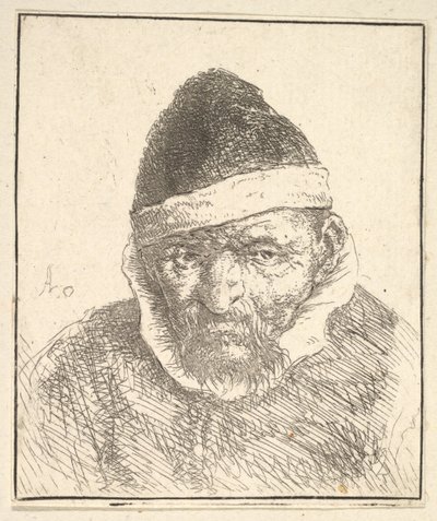 ओल्ड मैन विथ वाइट कॉलर और पॉइंटेड हैट, 1610-85। द्वारा एड्रिएन जंज़। वैन ओस्टेड