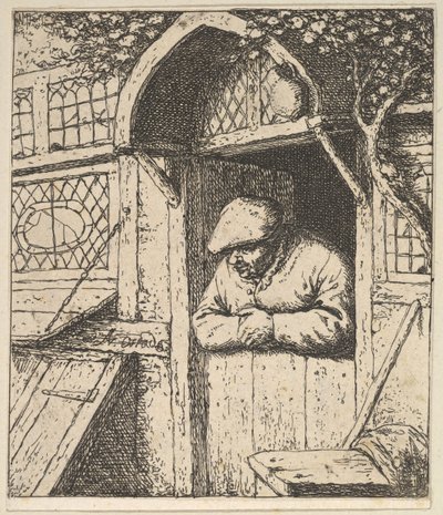 दरवाजे पर किसान झुकना, 1610-85। द्वारा एड्रिएन जंज़। वैन ओस्टेड