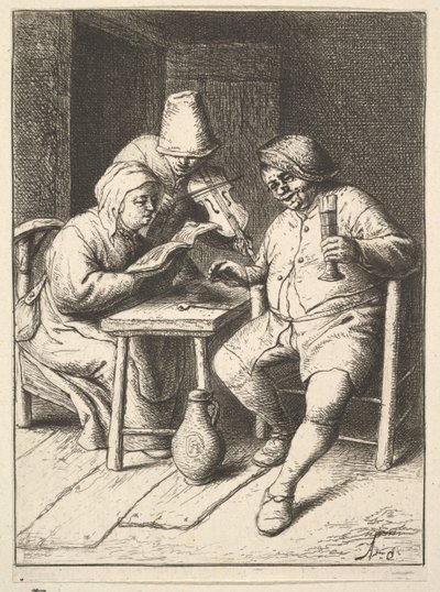 सिंगिंग कपल और वायलिन, 1610-85। द्वारा एड्रिएन जंज़। वैन ओस्टेड