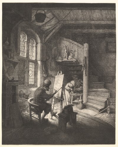 द पेंटर इन हिज स्टूडियो, ca. 1667। द्वारा एड्रिएन जंज़। वैन ओस्टेड