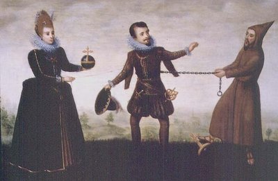 1598 में इन्फेंटा इसाबेला क्लारा यूजेनिया से शादी करने के लिए आर्कड्यूक अल्बर्ट द पियस पर व्यंग्य टोलेडो के अपने आर्कबिशोप्रिक का त्याग करते हुए द्वारा एड्रियान वैन डे (कार्यशाला) वेन्नेस