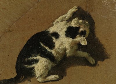 बिल्ली का खेल (ब्रश ड्राइंग) द्वारा Adriaen van de Velde