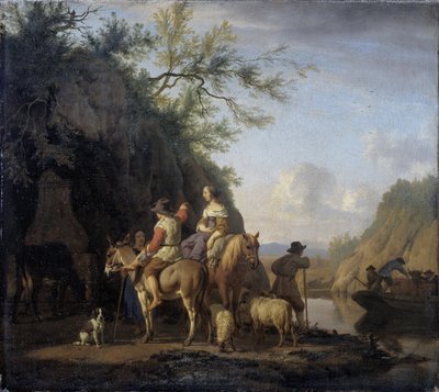 फेरी बोट, 1666 द्वारा एड्रिएन वैन डे वेलडे