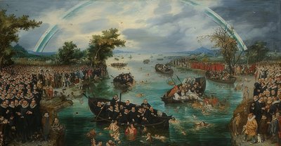 आत्माओं के लिए मत्स्य पालन। 1614 द्वारा एड्रिएन वैन डी वेन