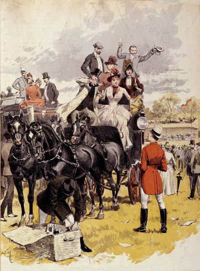 एड्रियन मैरी (1848-1891) द्वारा 19वीं सदी के पेरिस, डेकोरेटिव आर्ट्स द्वारा बर्नी ड्रॉइंग द्वारा कोर्स ए क्रॉस द्वारा एड्रिएन इमैनुएल मैरी