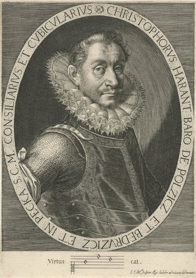 1564-1621 के संगीतकार क्रिस्टोफ़ हरंट का चित्र, ca. 1600 द्वारा एजिडियस सदेलर या सैडेलर