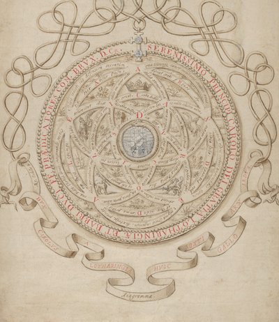एनाग्राम इन ऑनर ऑफ चार्ल्स III, ड्यूक ऑफ लोरेन एंड बार, सीए। 1595-1605। द्वारा एजिडियस सदेलर II
