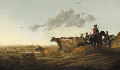 Herdsmen के साथ लैंडस्केप, c.1650-52 द्वारा ऐलबर्ट क्यूप