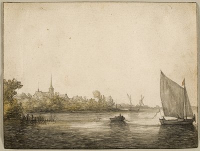 IJsselmonde सीन द अक्रॉस द न्यू मास, सी। 1640 द्वारा ऐलबर्ट क्यूप