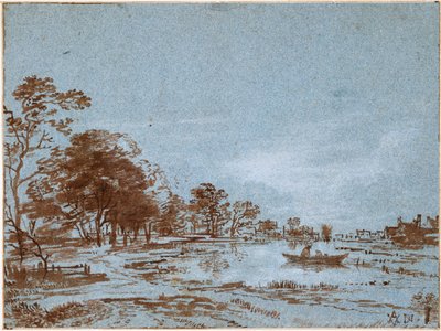 मूनलाइट द्वारा रिवर लैंडस्केप, सी। 1650-1660 द्वारा एर्ट वैन डेर नीर