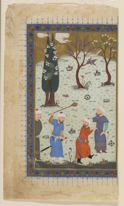 1425-30 परिचारकों से घिरे एक राजकुमार द्वारा अफगान स्कूल