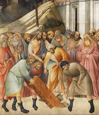 किंग सोलोमन क्रॉस के बीम्स में से एक को दफनाना, c.1380 द्वारा अगनोलो गद्दी