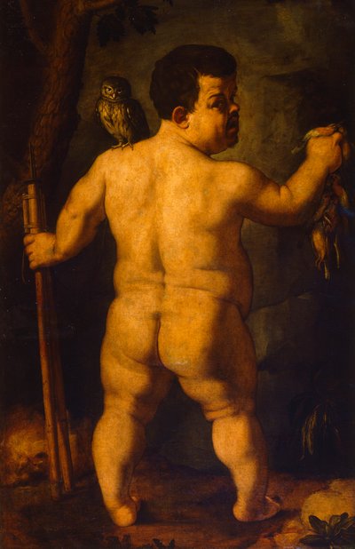बौने मोर्गेंटे का दोहरा चित्र: पीछे से पूरा दृश्य (कैनवास पर तेल) द्वारा Agnolo Bronzino
