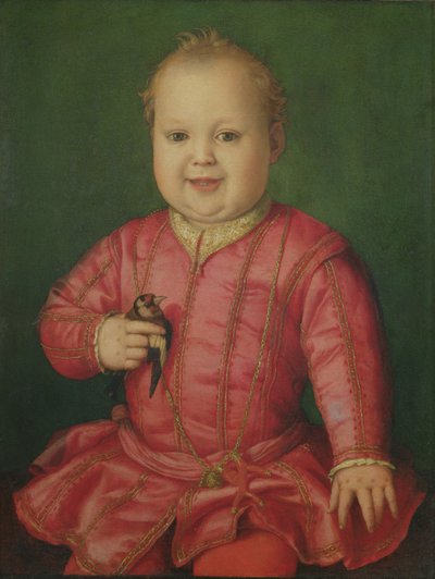 एक बच्चे के रूप में जियोवन्नी डे &39;मेडिसी का चित्र, c.1545 (पैनल पर तापमान) द्वारा एग्नोलो ब्रोंज़िनो
