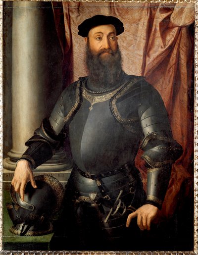 Condottiere Stefano Colonna . का पोर्ट्रेट द्वारा एग्नोलो ब्रोंज़िनो